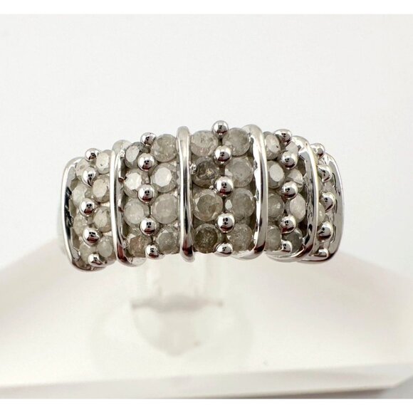 Elegant Channel Set 1 carat Natural Diamond Anniversary Ring Size 7 - Picture 3 of 16